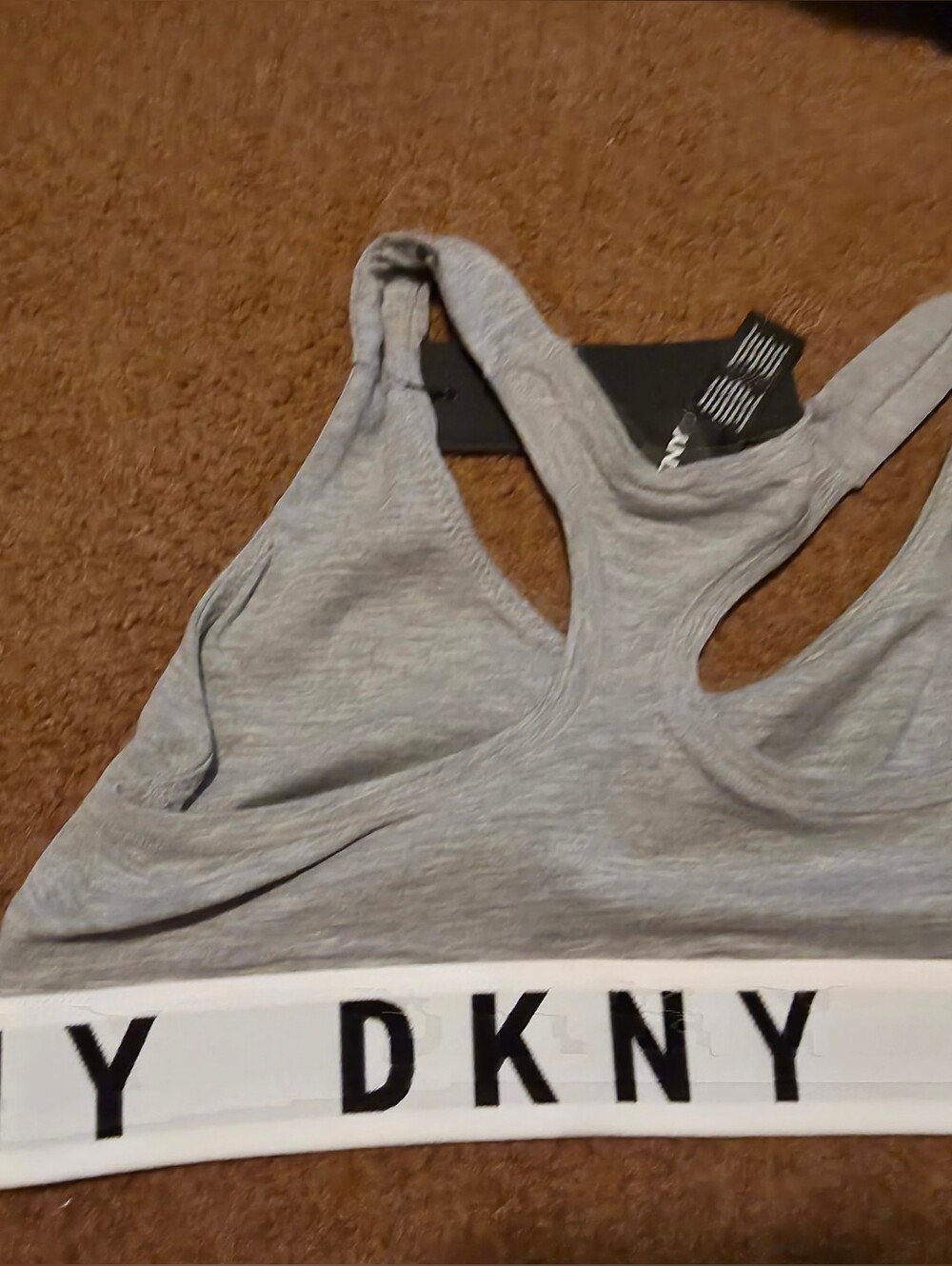 NWT- DKNY Gray Logo Sports Bra - Gray - Picture 16 of 16